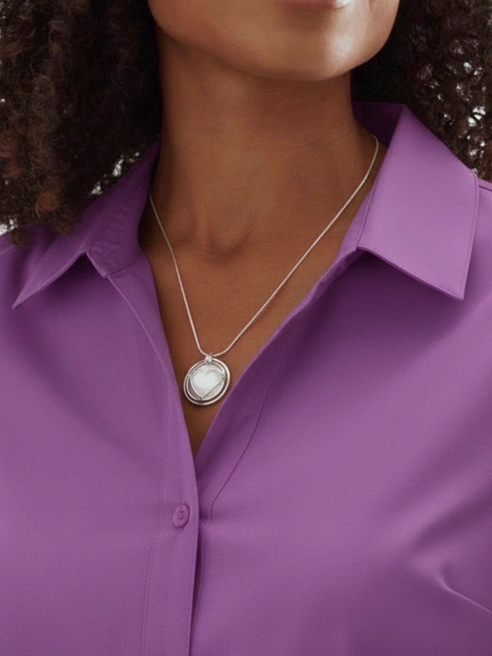 Silpada Mother of Pearl Heart Necklace Sterling Silver .925 NWT